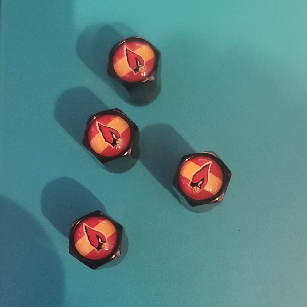 NWT NFL Arizona Cardinals Valve Stem Valve Caps 4 Pieces NFL